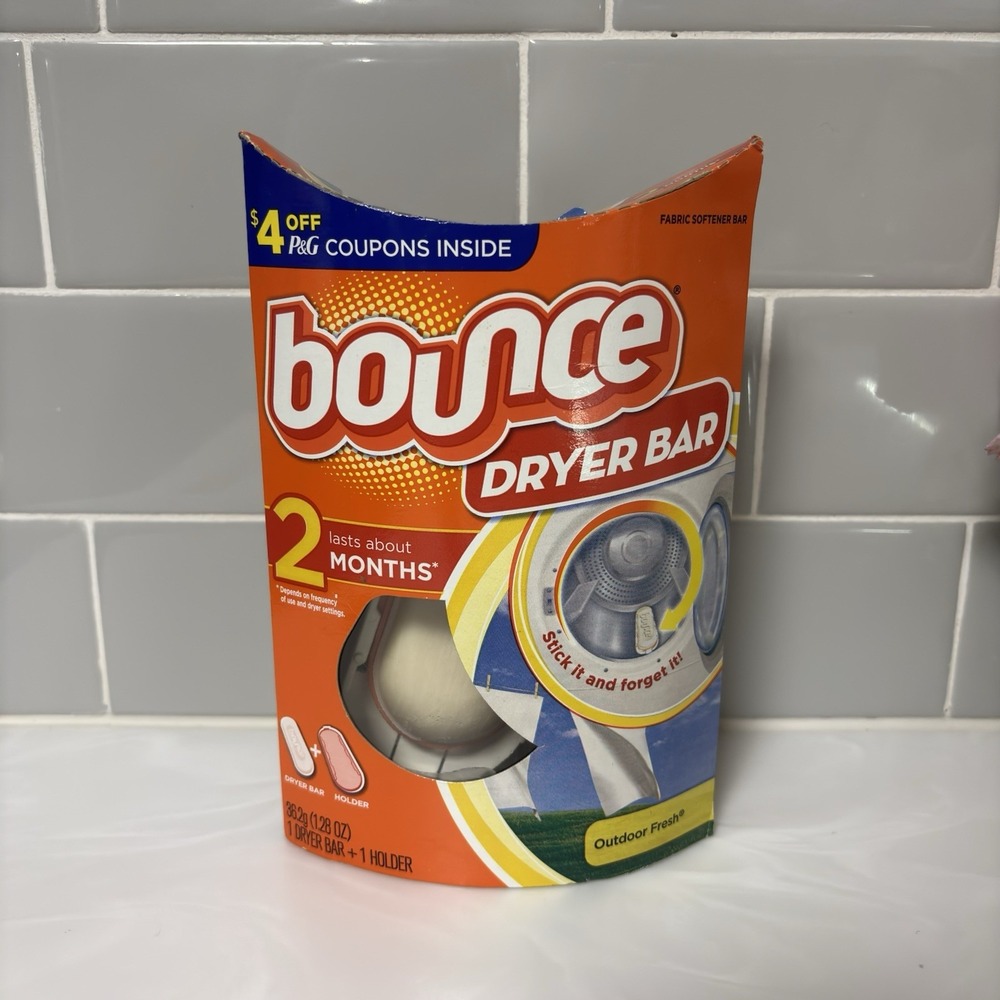 Bounce Dryer Bar 2 Months Outdoor Fresh Scent Fabric Softener Holder and Bar NOS